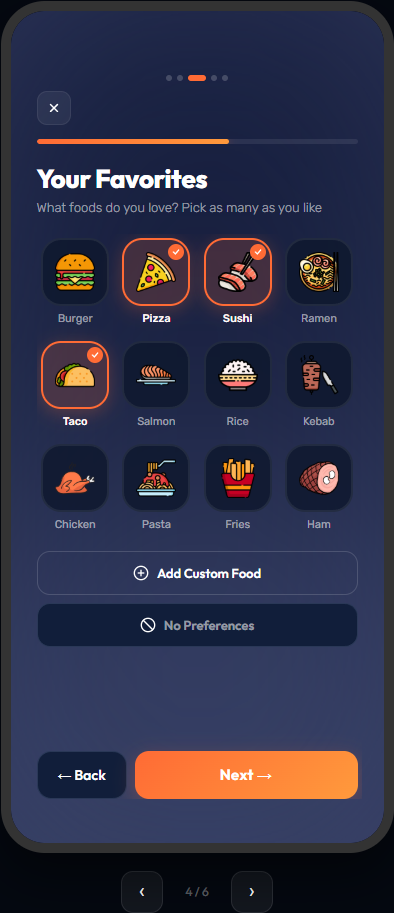 Menu Buddy Favorite Foods
